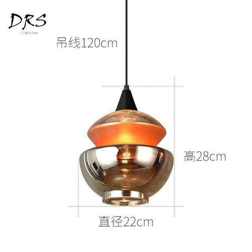 Suspension design en verre fumé marron de plusieurs formes - vue 11 sur 17