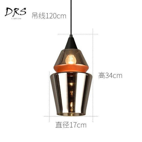 Suspension design en verre fumé marron de plusieurs formes - vue 14 sur 17