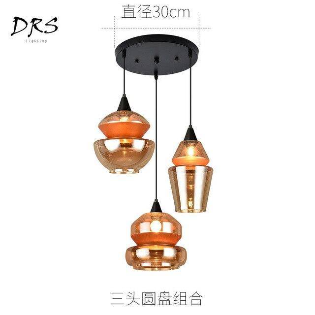 Suspension design en verre fumé marron de plusieurs formes - vue 12 sur 17