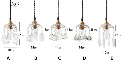 Suspension doré en cristal French - vue 4 sur 5