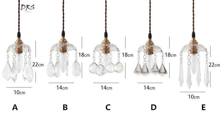 Suspension doré en cristal French - vue 4 sur 5