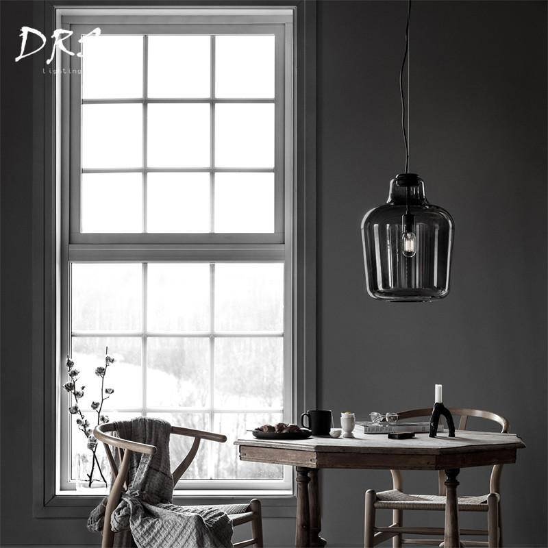 Suspension design LED en verre fumé moderne - vue 2 sur 6