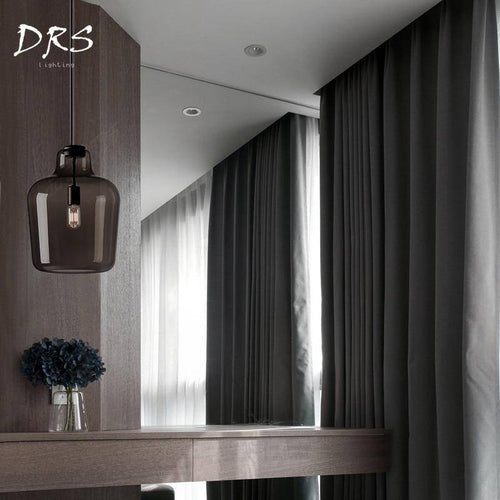 Suspension design LED en verre fumé moderne - vue 5 sur 6