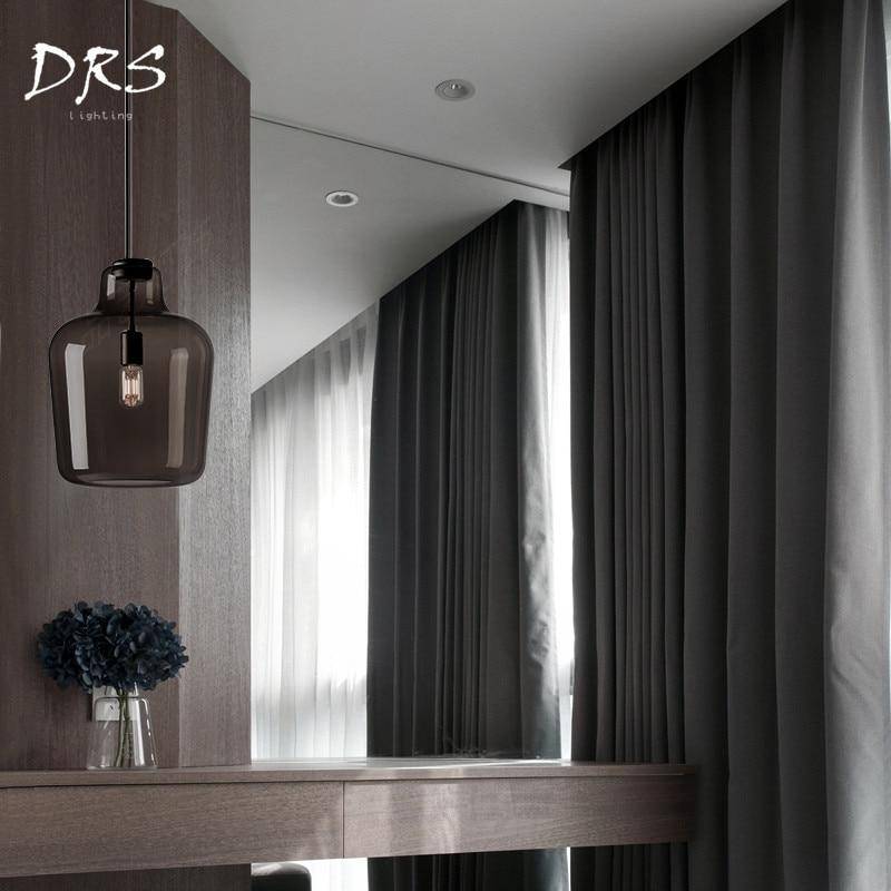 Suspension design LED en verre fumé moderne - vue 4 sur 6