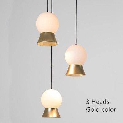 Suspension et lustre design à LED avec boule en verre et support dorée - vue 6 sur 14