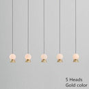 Suspension et lustre design à LED avec boule en verre et support dorée