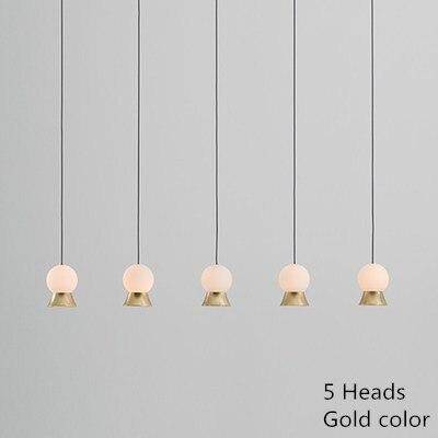 Suspension et lustre design à LED avec boule en verre et support dorée - vue 14 sur 14