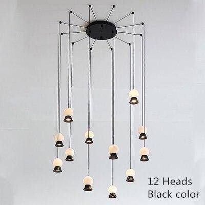 Suspension et lustre design à LED avec boule en verre et support dorée - vue 7 sur 14