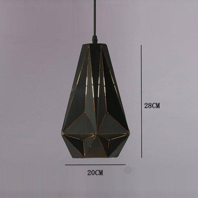Suspension design rétro en métal noir Loft