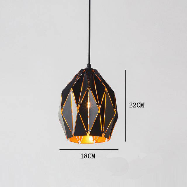 Suspension design rétro en métal noir Loft - vue 6 sur 13