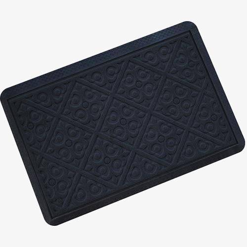 Paillasson rectangle noir aux bordures arrondies