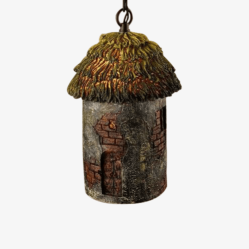 Suspension à LED en forme de maison rustique Deco