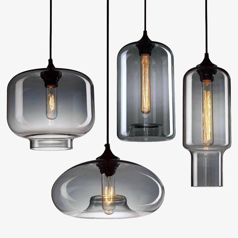 Suspension arrondies en verre de plusieurs formes scandinaves