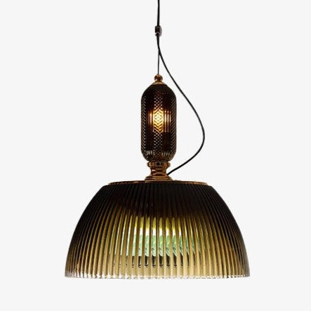 Suspension avec abat-jour en verre style rétro Lorm