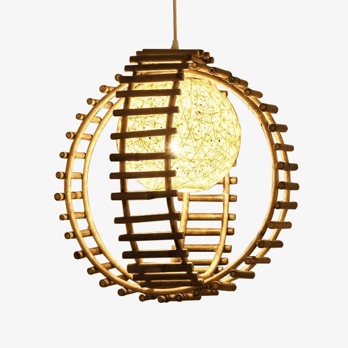 Suspension boule rail en bambou Nordic