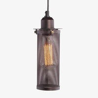 Suspension cylindrique cage en métal Bulb