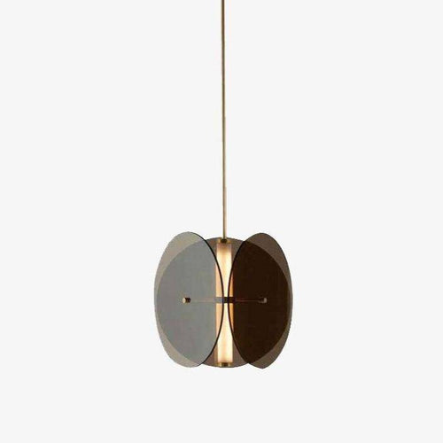 Suspension design à LED avec disques en verre fumé - vue 9 sur 8