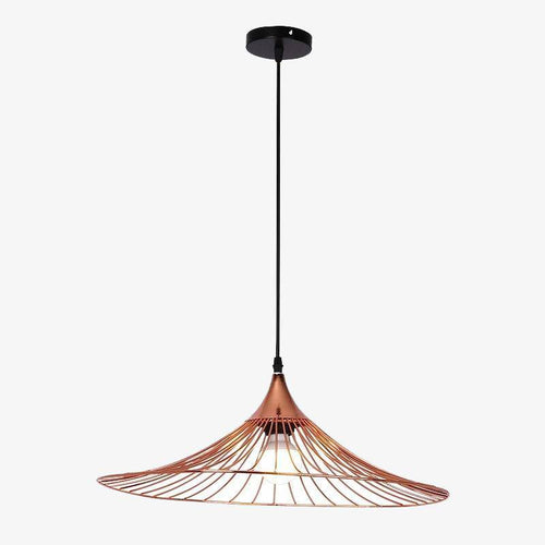 Suspension design à LED chapeau de paille coloré - vue 2 sur 8