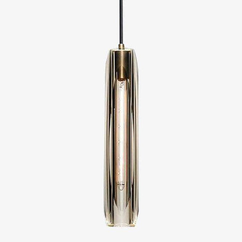 Suspension design à LED en forme de cristal allongé et verre de couleur Lofty - vue 2 sur 9