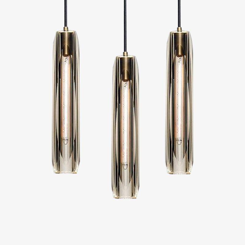Suspension design à LED en forme de cristal allongé et verre de couleur Lofty - vue 4 sur 9