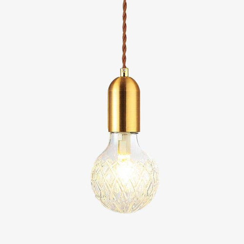 Suspension design à LED en métal doré et ampoule rétro Cristal - vue 2 sur 5
