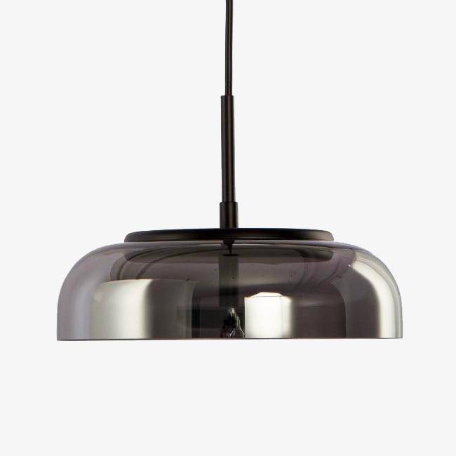 Suspension design à LED en verre arrondi Steel