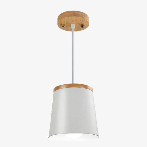 Suspension design bois et métal blanc Aisilan