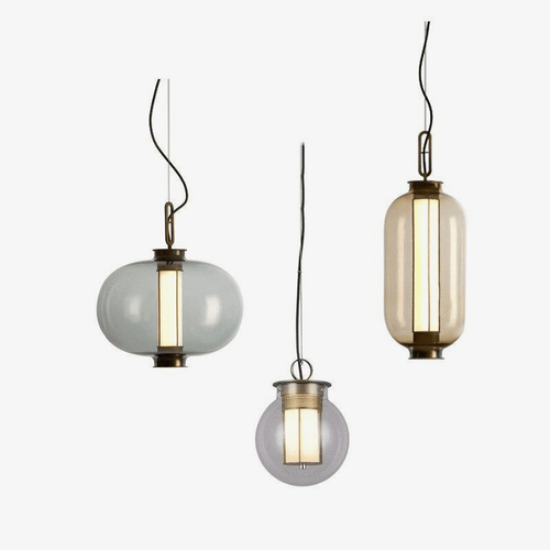 Suspension design boule en verre fumé Loft - vue 2 sur 11