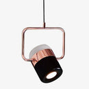 Suspension design en aluminium carré doré à LED avec lampe