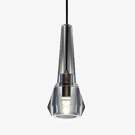 Suspension design en verre conique fumé cristal à LED Luxury - vue 2 sur 4