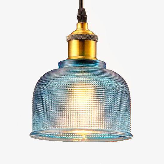 Suspension design en verre de couleur et support doré Coffee