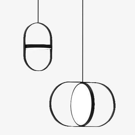 Suspension design lampe ronde ajustable encerclée Line - vue 2 sur 12