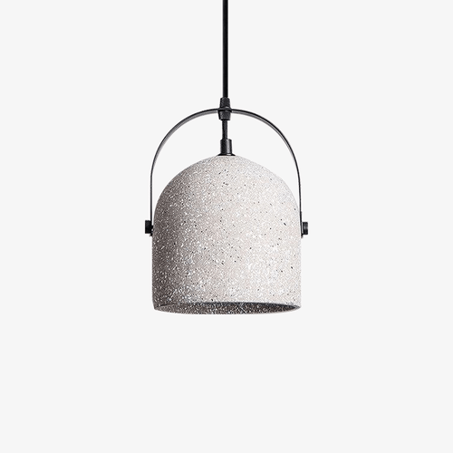 Suspension design LED arrondie en ciment style terrazzo