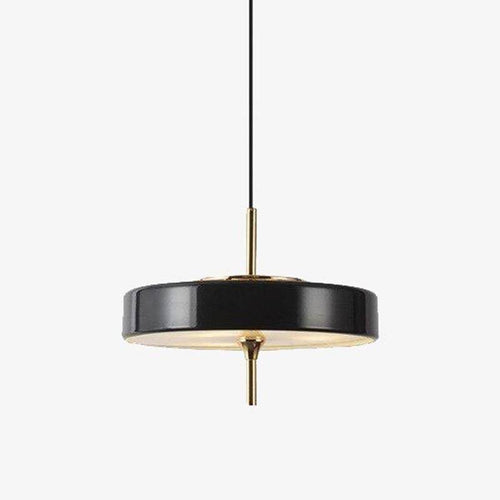 Suspension design LED arrondie en métal coloré style industriel