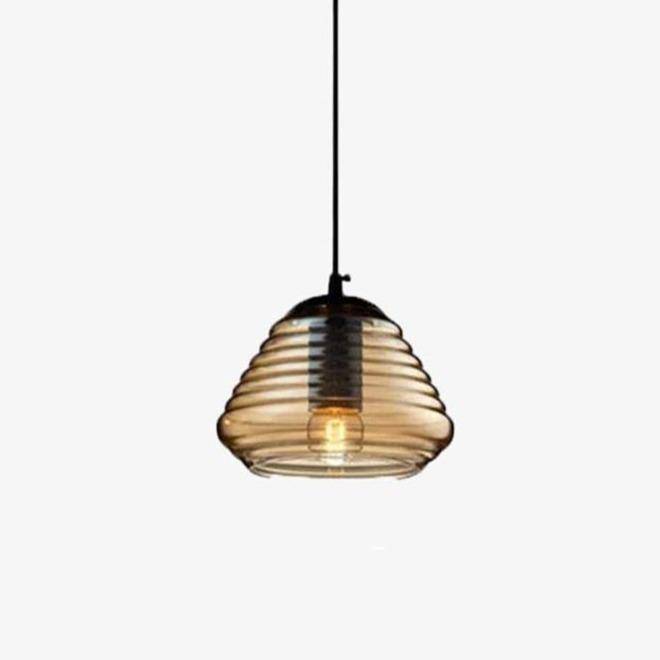 Suspension design LED avec abat-jour arrondi en verre Sola