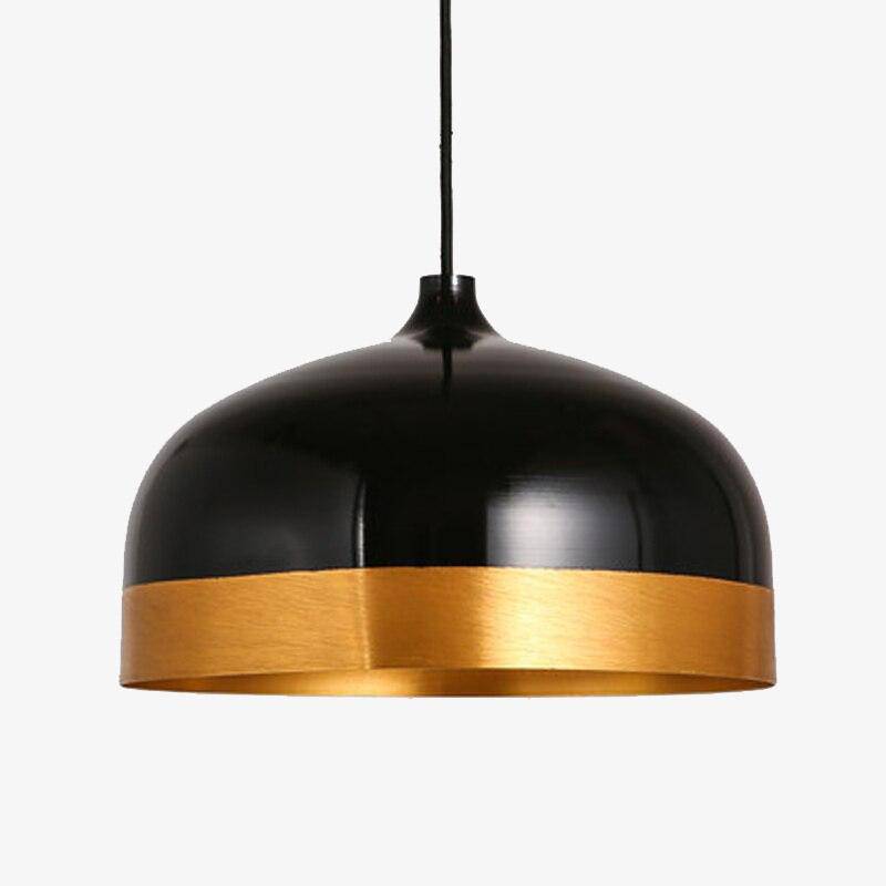 Suspension design LED avec abat-jour noir arrondie Loft - vue 2 sur 4