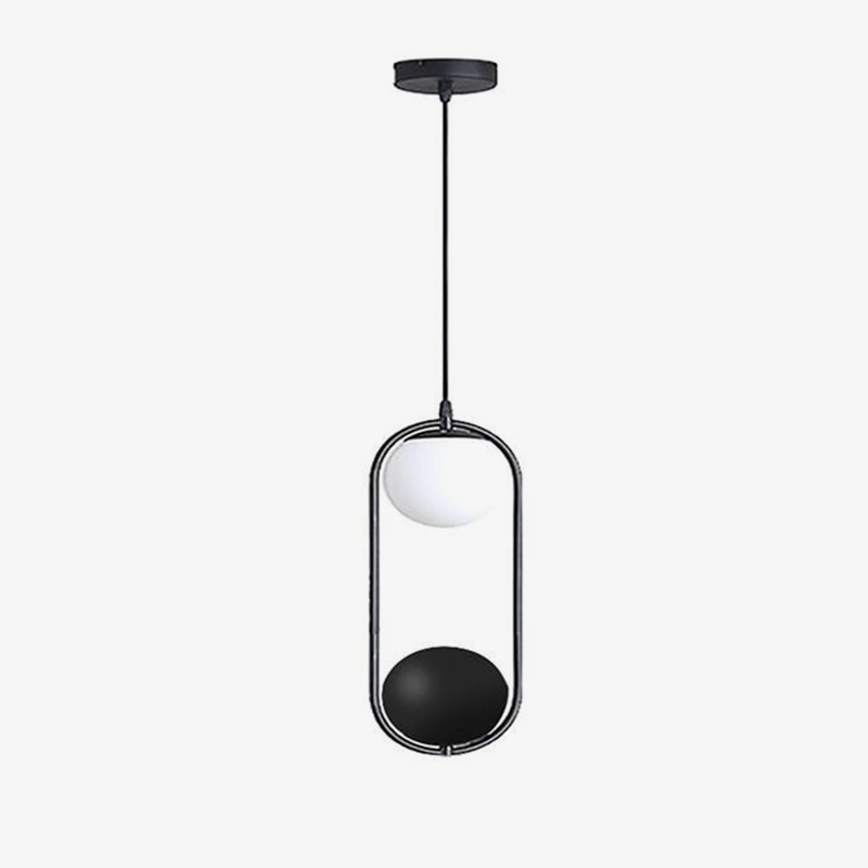 Suspension design LED avec boule en verre et fleurs suspendues - vue 2 sur 7