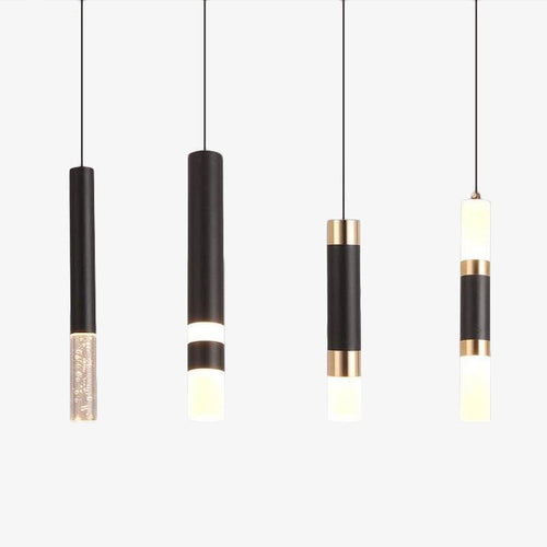 Suspension design LED cylindrique en métal et en verre Luisa - vue 2 sur 13
