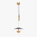 Suspension design LED dorée avec abat-jour chapeau noir