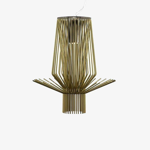 Suspension design LED en cage métal style industriel