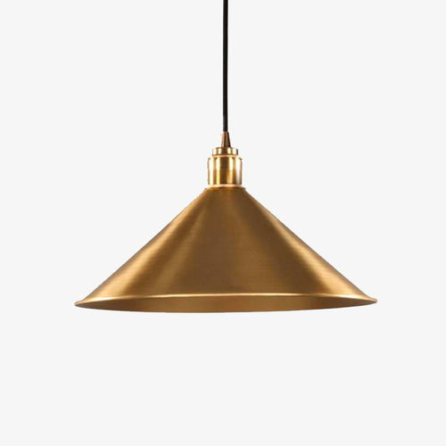 Suspension design LED en forme de cône doré Retro