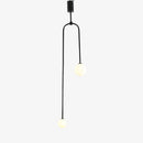 Suspension design LED en métal avec double boule en verre Fly