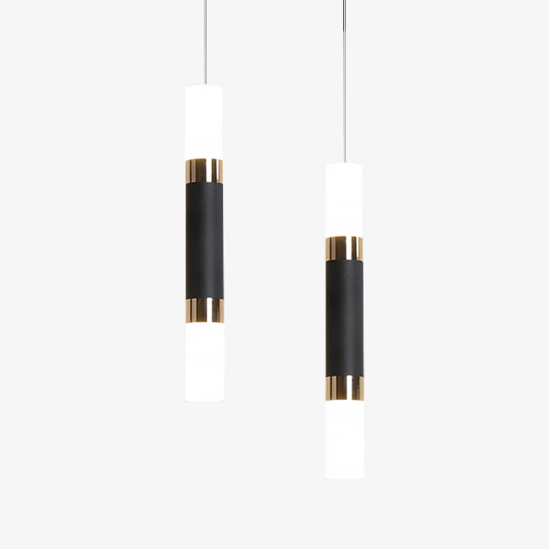 Suspension design LED en tube cylindrique métal Bar
