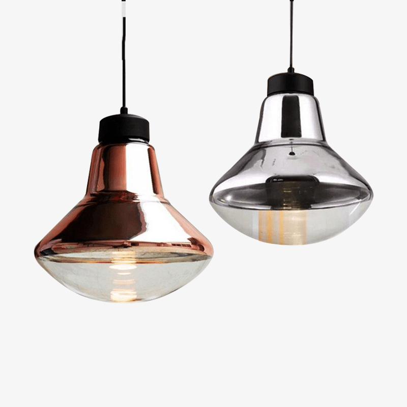 Suspension design LED en verre chromé Bronze - vue 4 sur 4
