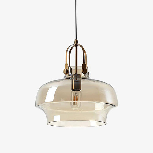 Suspension design LED en verre fumé arrondi style Hang - vue 2 sur 6