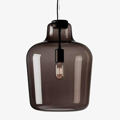 Suspension design LED en verre fumé moderne - vue 2 sur 6