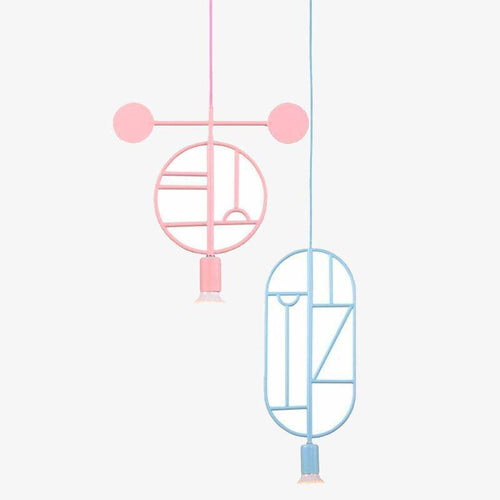 Suspension design moderne à LED formes colorées