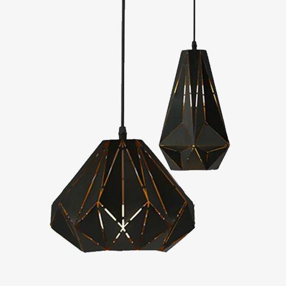 Suspension design rétro en métal noir Loft - vue 2 sur 13