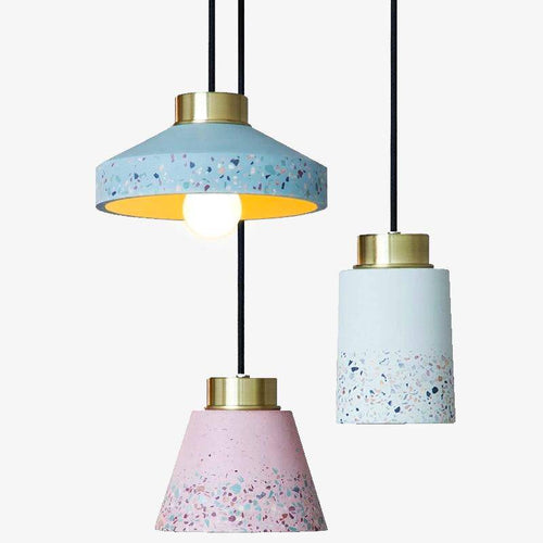 Suspension en ciment coloré vintage industriel