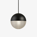 Suspension en verre et métal en forme de boule Reed